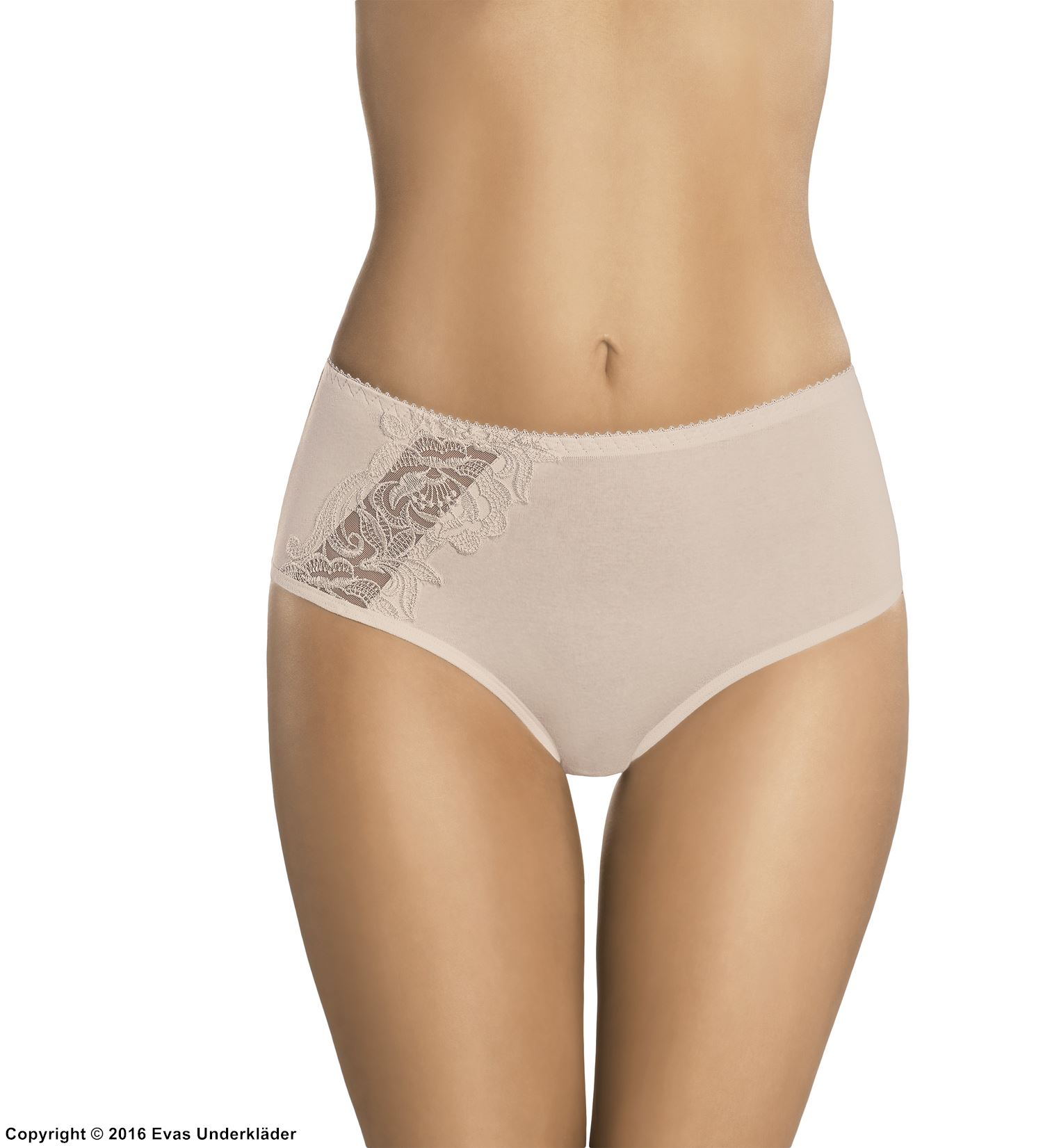 Classic briefs, high quality cotton, lace embroidery